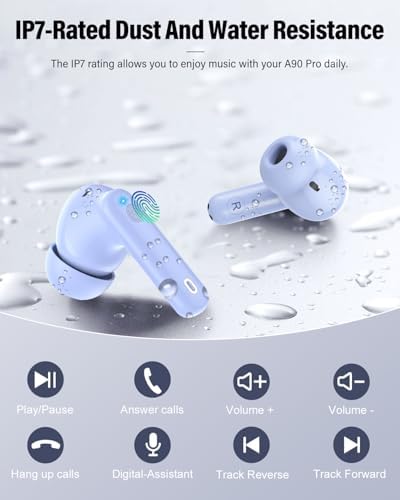 Elevate Your Audio Experience with Rose Gold Wireless Earbuds – Bluetooth 5.4 Connectivity, IP7 Waterproof Protection, and 36-Hour Playtime – Perfect for Active Lifestyles, Sports, and Seamless Communication – Stylish Comfort and Superior Noise-Cancellation for Uninterrupted Listening