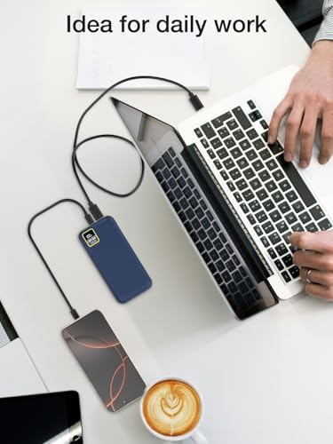 High-Speed Portable Power Bank 10000 m Ah with 22.5 W Fast Charging – USB-C & Dual USB-A Ports for Ultimate Device Compatibility – Lightweight Travel Companion with Smart LED Display & 15-Layer Safety Protection – Ideal for i Phone, i Pad & More