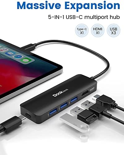 Elevate Your Connectivity: Dockteck 7-in-1 USB C Hub with 4 K 60 Hz HDMI, Lightning-Fast Ethernet, and Advanced Power Delivery – Perfect for Mac Book Air/Pro M1 2020, i Pad Pro 2021, and i Pad mini 6 for Seamless Multitasking and Superior Performance