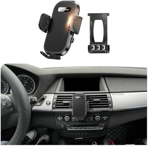 Premium Adjustable Car Phone Holder for 2008-2013 BMW X5 E70 & X6 E71 E72 – Perfectly Fits 4-7 Inch Smartphones, Enhanced Stability & Seamless Integration for Safe Driving Experience – Effortless Installation, Versatile Cradle Design for Hands-Free Navigation & Music Control