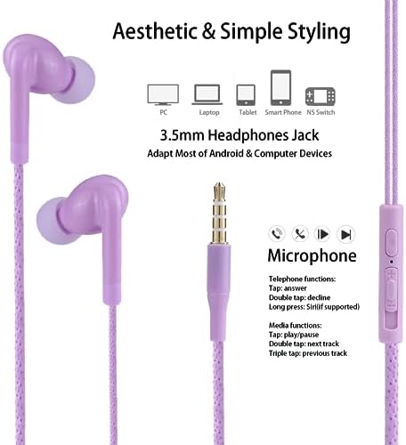 Vibrant Blueviolet Kids Earbuds 3.5 mm Two-Pack with Durable Carrying Case – Premium Wired School Headphones with Comfortable Small Ear Tips and Mini Carabiner for Effortless Portability – Ideal for Young Music Enthusiasts and Active Teens