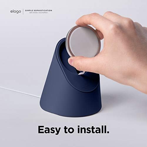 elago MS1 Charging Stand Compatible with MagSafe Charger – Premium Silicone Stand Compatible with iPhone 16/15/14/13/12 Series, Designed for iOS StandBy mode [Jean Indigo][Charging Cable Not Included] – Enhanced Compatibility and Speed