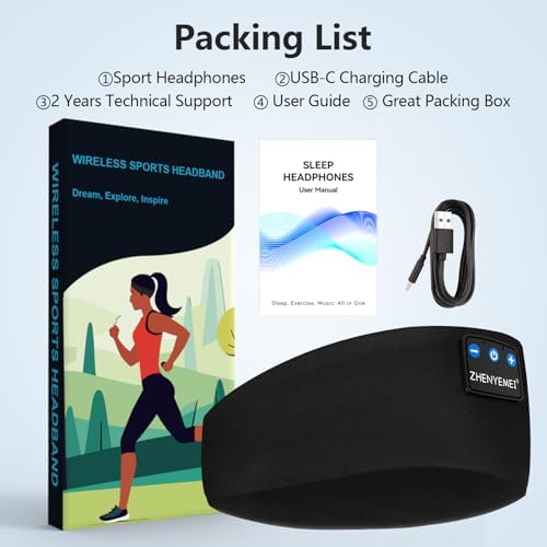 Transform Your Rest with Premium Bluetooth 5.4 Sleep Headphones – Lightweight Headband Design with HD Stereo Sound for Yoga, Jogging, and Travel – Ultimate Comfort and Insomnia Relief Gift in Stylish Gray – Seamless Connectivity and Versatile Use for Active Lifestyles