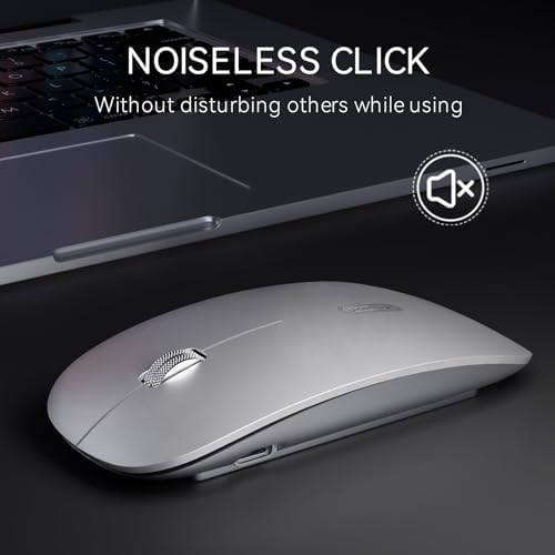 Elevate Your Computing with the Uiosmuph G11 Wireless Mouse – Stylish Purple Slim Design, USB C Rechargeable & Silent Click Technology for Effortless Precision and Comfort on Laptop, Mac, and PC