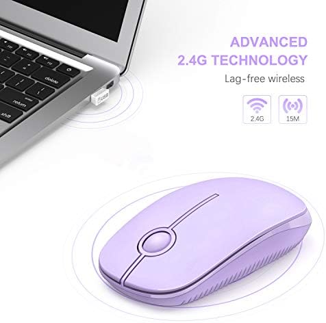 Sleek Vssoplor Wireless Mouse – Ultra-Slim Silent Optical Companion for Laptops & PCs | 2.4 GHz Nano Receiver, Perfect for Quiet Workspaces & Travel | Enhanced Compatibility for Windows, Mac & Linux