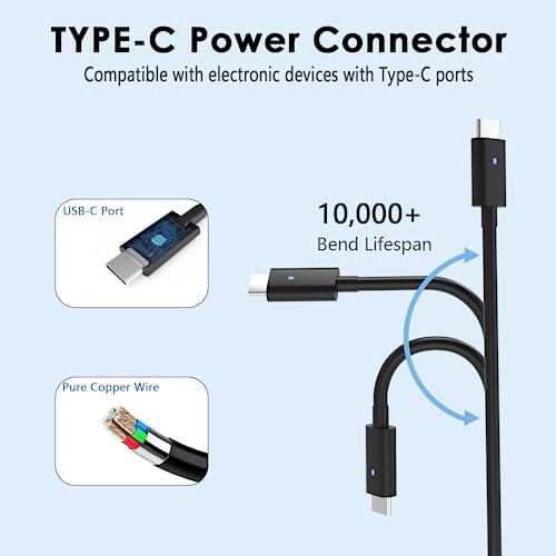 130 W USB-C Laptop Charger for Dell Precision Series – Fast Charging Power Adapter with 3 m Cable and Safety Features – Essential for Students and Professionals – Overload Protection, Short Circuit Prevention, and Optimal Compatibility with P127 F Mobile Workstations