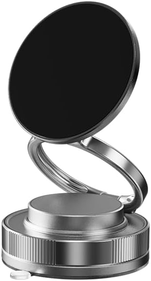 Revolutionary Mag Safe-Compatible Magnetic Vacuum Car Phone Holder – 360° Rotation for Ultimate Viewing Flexibility – Sturdy Suction Mount for Safe Hands-Free Driving and Easy Smartphone Access – Essential Auto Accessory for Modern Commuters