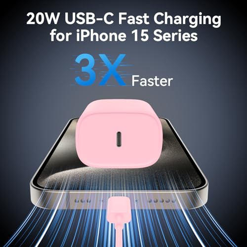 Ultimate i Phone 16 Pro Max Fast Charger with 8 FT USB-C Cable – High-Speed Wall Adapter in Stylish Purple – Compatible with i Phone 15 Series and i Pad Pro – Perfect for Quick Charging on the Go – Enhance Your Charging Experience with Extended Reach and Reliability