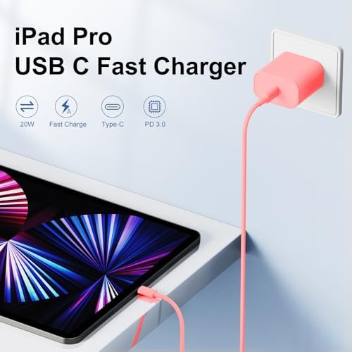 Ultimate 20 W Fast Charging Solution: 10 Ft i Phone 15 Charger with 3 Durable USB-C Cables & Dual Wall Adapters – Compatible with i Phone 15/15 Pro/Pro Max, i Pad Pro, Air Pods, and Samsung Devices for Rapid Power-Up and On-the-Go Convenience