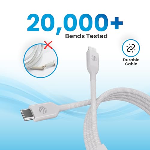 AT&T 6 ft Braided USB-C Charging Cable – Durable & Tangle-Free Cord for Fast Data Transfer and Universal Device Compatibility – Ideal for Phones, Tablets, and Laptops – Includes Warranty for Enhanced Reliability – Sleek Black Design