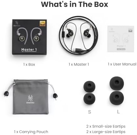 Elevate Your Audio Experience with One Odio Master 1 Hybrid Wired Earbuds – Precision Engineered In-Ear Monitors for Musicians, Gamers, and Streamers | Immerse Yourself in Professional-Grade Hi-Fi Sound with Dual-Driver Technology | Ergonomic Design for All-Day Comfort and Noise Isolation | Universal 3.5 mm Compatibility for Effortless Device Integration | Built to Endure Rigorous Daily Use, Perfect for Mixing, Gaming, and Live Streaming | Unmatched Sound Clarity and Dynamic Range Tailored for Every Audio Experience | One Odio Earphones – Your Gateway to Superior Sound Performance, Where Every Note Comes Alive