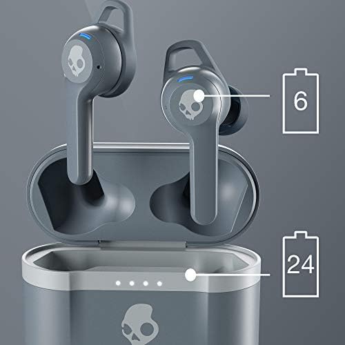 Skullcandy Indy Evo Wireless Earbuds – 30-Hour Battery Life, IP55 Sweat Resistant, Universal Compatibility for i Phone & Android – Touch Control Bluetooth Headphones in Grey for All-Day Comfort and Premium Sound Experience