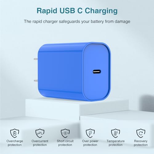 Ultra-Fast 20 W USB C Charger Block – 4 Pack for i Phone 16/15 & Multi-Device Compatibility – Compact Power Adapter for Apple, Samsung, Google – Essential Travel Charging Solution with Enhanced Durability and Safety Features