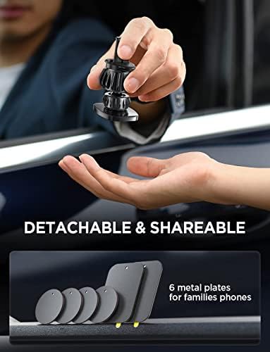 LISEN Dual Pack Magnetic Phone Holder for Car Vent – Military-Grade 6 Magnet System for Ultimate Stability, Compatible with i Phone 16/15/14/13 Pro Max Plus and Samsung S25 – Effortless Installation and Universal Fit for All Vehicles