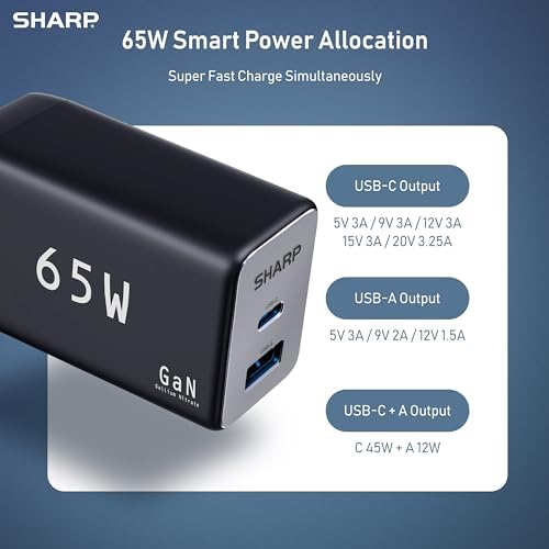 Rapid Charge 65 W USB-C Dual-Port Charger – Advanced Ga N Technology for Fast Power Delivery to Mac Book Pro, i Pad Pro, Galaxy S23, i Phone 15 & More – Compact & Foldable for On-the-Go Convenience – Modern White Design for Sleek Aesthetic – Perfect for Travelers & Busy Professionals