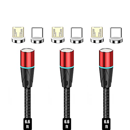 N. NETDOT Gen12 Magnetic Fast Charging Data Transfer Cable – 3 Pack (3.3 ft) for Micro-USB & USB-C Devices – Superior Speed & Ultimate Convenience for Android Users – Effortless Magnetic Connection for Seamless Charging & Data Syncing – Durable & Versatile Solution for Home, Office, and Travel