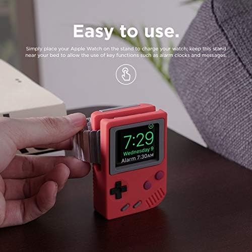 elago W5 Apple Watch Charging Stand – Premium Vintage Dock for i Watch Series 1-10 (38 mm to 46 mm) – Enhanced Stability and Seamless Notification Access for Smartwatch Users – Sleek Minimalist Design for Home and Office