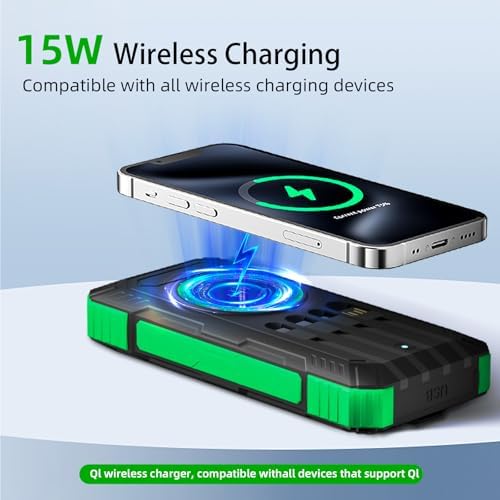 High-Capacity 49,800 m Ah Solar Power Bank with QC3.0 Fast Charging – Ultimate Wireless Portable Charger for Outdoor Adventures with Built-In Cables & Multiple Outputs for All Smartphones and Devices