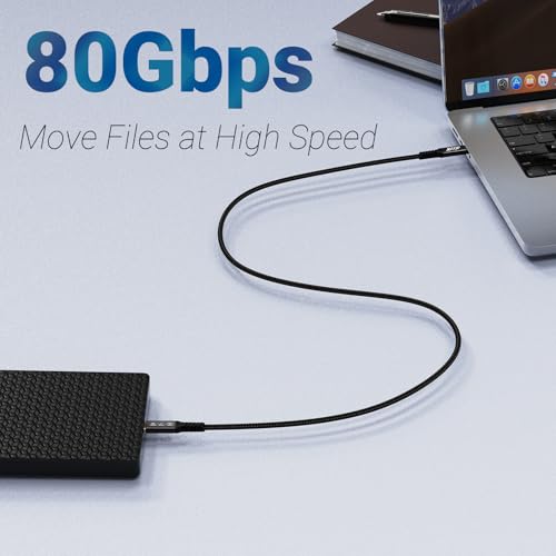 Ultra-Fast 80 Gbps USB-C Charging Cable – 1.5 FT Thunderbolt 5/4/3 Compatible – 240 W Power Delivery for i Phone 16/Pro/Plus/Pro Max & Samsung Galaxy – Dual 8 K/Single 16 K Video Output for Maximum Performance – Unmatched Speed & Durability for Tech Enthusiasts