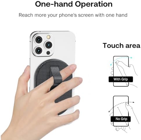 AUROX Mag Safe Phone Grip with Kickstand & Finger Loop – Premium Magnetic Holder for i Phone 12-16 Series in Sleek White – Unmatched Stability & Hands-Free Viewing for Ultimate User Convenience