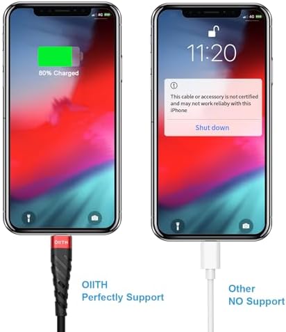 MFi Certified 6 Ft Lightning Charging Cable for i Phone – 3 Pack Fast Charging USB Cord, Durable Design for Enhanced Compatibility with i Phone 12/11/XS/Max/XR/X/8/8 P/7 P/6 & i Pad – Seamless Power-Up Experience