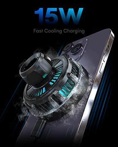 Revolutionary ICEBLOCK 15 W Magnetic Wireless Car Charger Mount for i Phone 13 Pro Max – Mag-Safe Compatible, Hands-Free Convenience, Rapid Charging, and Adjustable Viewing Angles for Ultimate Driving Experience