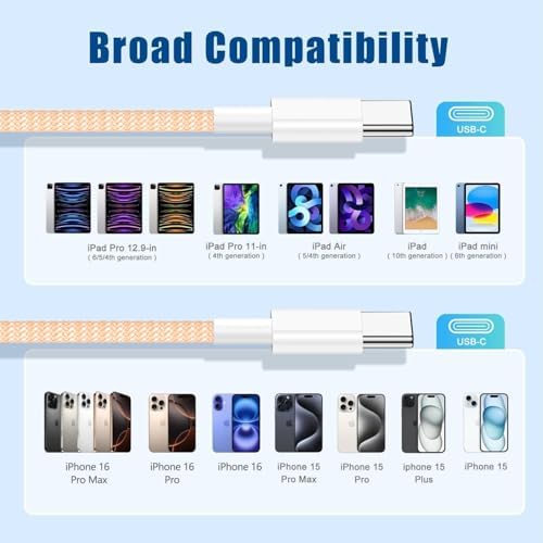 Ultra-Long 10 FT i Phone Fast Charger Cable – Type C to Lightning USB-C Cord for i Phone 16 Pro Max, 15 Series, i Pad & Mac Book Pro – Rapid Charging & Enhanced Durability for Seamless Connectivity