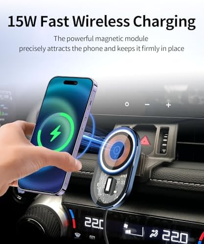 Upgrade Your Toyota RAV4 (2019-2025) with the Ultimate Wireless Charging Phone Holder – 360° Rotating Mag Safe Mount for Seamless Navigation and Effortless Installation, Elevate Your Auto Interior with Style and Functionality