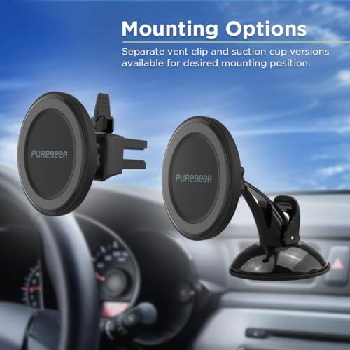 Mag Safe Compatible Qi-Certified Fast Magnetic Wireless Car Charger for i Phone 15/14/13/12 – Powerful Qualcomm Charging with Dual Mount Options for Seamless Driving Experience – Sleek & Compact Design for Effortless Convenience
