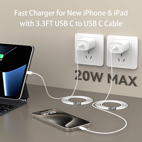 Ultimate i Phone 16 Pro Max Fast Charger with 8 FT USB-C Cable – High-Speed Wall Adapter in Stylish Purple – Compatible with i Phone 15 Series and i Pad Pro – Perfect for Quick Charging on the Go – Enhance Your Charging Experience with Extended Reach and Reliability