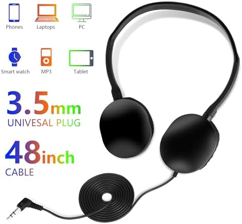 Bulk 30-Pack Student Headphones for Classrooms – Lightweight, Durable Earphones with Enhanced Audio Quality, Perfect for Educational Engagement and Group Learning Activities, Ideal for Kids and Young Learners