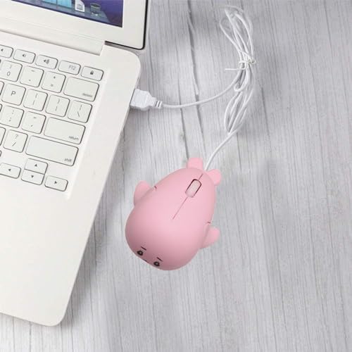 Delightful Pink Dolphin USB Wired Mouse – Adorable 1600 DPI Optical Mouse for Kids and Adults | Perfect for Travel, School, Office & PC Use | Fun Cartoon Design for Enhanced Productivity and Smiles