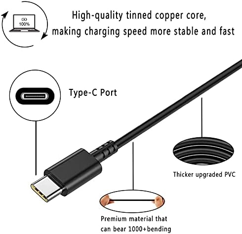 High-Speed USB-C 65 W Charger for Lenovo Think Pad & Chromebook – Universal AC Power Adapter with Enhanced Compatibility, Safety Features, and Ultra-Portable Design for Travel Convenience