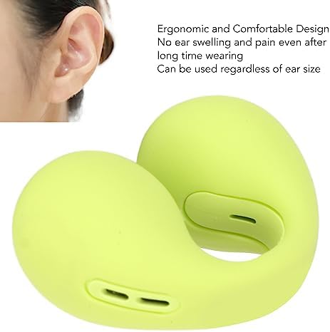 Heayzoki Open Ear Clip-On Headphones – Lightweight Noise Cancelling Mini Earbuds for Active Lifestyle, Perfect for Running and Sports (Vibrant Green) – Enhanced Audio Clarity and Awareness
