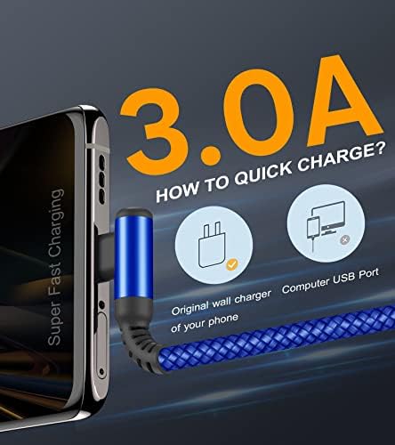 High-Speed USB-C to USB-C Charging Cable 60 W [2-Pack 10 ft] – Right Angle Design for i Phone 15 & 16, Mac Book Air/Pro, Samsung Galaxy S20-S25, Pixel – Ultimate Efficiency and Versatile Compatibility for Fast Data Transfer and Reliable Power Delivery