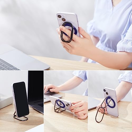 Mag Safe Magnetic Phone Ring Holder Stand – 2-in-1 Adjustable Grip and Kickstand for i Phone 16/15/14/13/12 Series – Enhanced Magnetic Strength with Removable Design for Easy Wireless Charging – Ultimate Compatibility and Convenience – 360° Rotation & 180° Adjustable Arms for Portrait and Landscape Viewing – Secure Finger Grip Reduces Drop Risk – Perfect for Hands-Free Use While Cooking or Streaming – Premium Zinc Alloy Construction for Durability and Stability – Ideal Accessory for Everyday Use and Connectivity