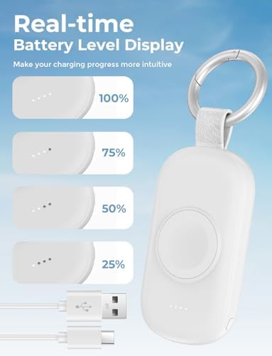 Portable Magnetic Wireless Charger for Apple Watch – 1200 m Ah Keychain Power Bank for Effortless Charging on the Go – Universal Compatibility with All Apple Watch Series Including Ultra Models – Ideal Fast Charging Solution for Active Lifestyles