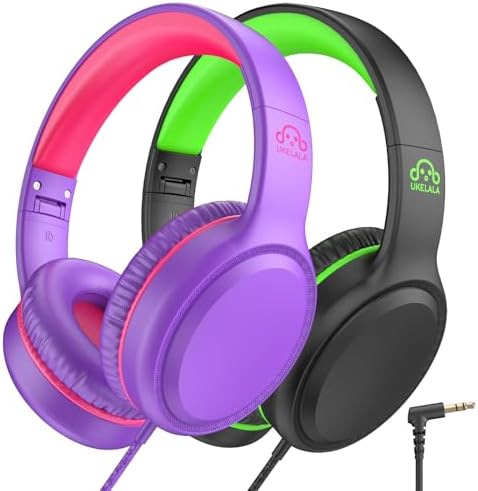 U2 Kids’ Lightweight Wired Headphones in Stylish Pink – Comfortable On-Ear Design Perfect for School, Travel, and Home | Durable, Easy-to-Use Headphones Compatible with i Pads, Tablets, and Laptops | Ideal for Young Girls and Students Seeking Engaging Audio Experience