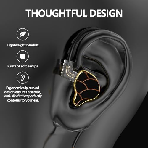 Premium Hybrid In-Ear Monitors with Advanced 1 BA + 1 DD Technology | Unmatched Comfort for Long Listening Sessions | Deep Bass for Gaming and Music Enthusiasts | Ergonomic Design for Noise Isolation and Fit | Universal Device Compatibility | Elevate Your Sound Experience Today
