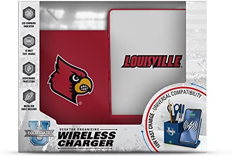NCAA Unisex Fast Wireless Charging Stand & Desk Organizer – Stylish Multi-Device Charger for Sports Enthusiasts, Efficient Workspace Solution with Built-in Accessory Compartments