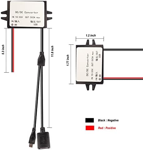 Compact 12 V-48 V to 5 V Mini USB Step-Down Converter – 3 A High-Efficiency Buck Module for Reliable Mobile Power Supply – Perfect for Charging Devices in Cars, Outdoors, and Home Use – Durable and Universal Compatibility for All USB Gadgets