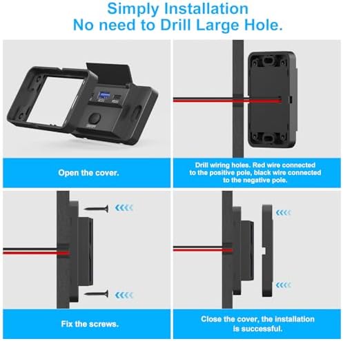 Dual USB Charger Socket Panel – 2 Pack 12 V Waterproof Surface Mount Outlet with 30 W USB-C & QC 18 W for RV, Bus, Marine & Motorcycle – Fast Charging Solution with Button Switch for Ultimate Convenience and Compatibility