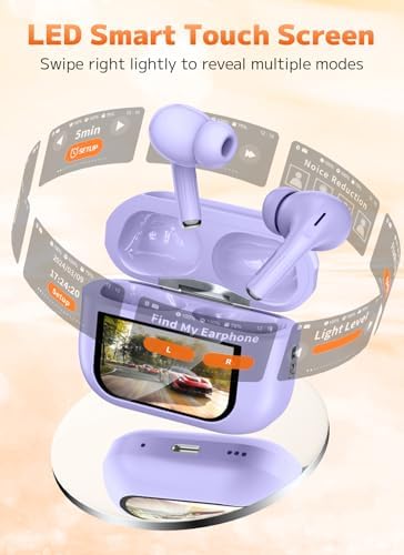 Advanced Bluetooth 5.4 Wireless Earbuds with Active Noise Cancelling (ANC) and Immersive Deep Bass – Uninterrupted 48-Hour Playtime for Ultimate Comfort and Connectivity, Ideal for Workouts, Travel, and Home Entertainment
