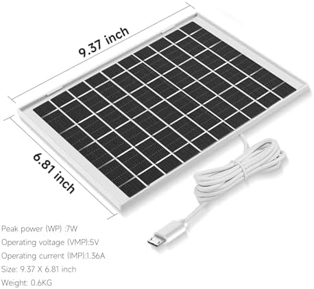 7 W Solar Panel Charger for Wyze Cameras – 3 Pack Outdoor Power Supply with Adjustable Mount, USB C & Micro USB Adapters, IP65 Weatherproof Design for Enhanced Surveillance Performance and Eco-Friendly Energy Solution
