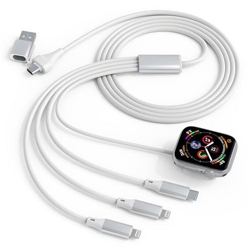 Revolutionary 4-in-2 Retractable Charging Cable: 100 W Fast Charge for i Phone 16, i Pad, and Apple Watch Series 10-1 – Ultimate Travel Companion for Efficient Multi-Device Power Solutions