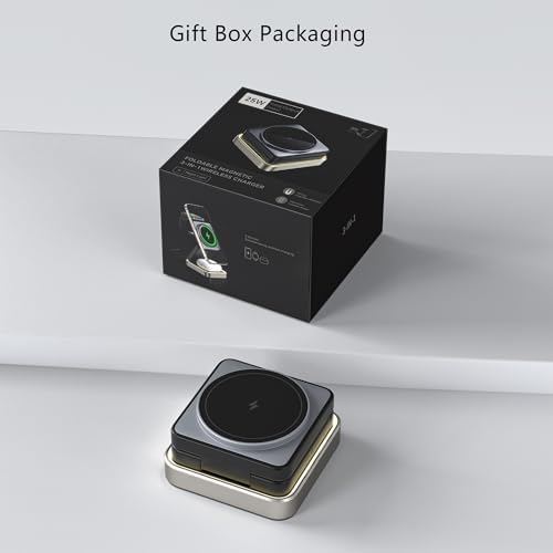 Ultimate 3-in-1 Magnetic Wireless Charging Hub for i Phone 16/15/14/13/12, Apple Watch & Air Pods Pro/3/2 – Space-Saving Foldable Design with Fast Charging Technology, Enhanced Safety Features, and Universal Compatibility for On-the-Go Convenience