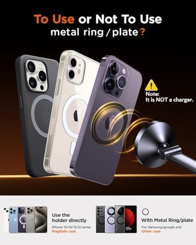Ultimate Mag Safe Car Phone Holder for Dashboard – 360° Rotatable Magnetic Mount with Strong Adhesive for i Phone & Samsung – Secure, Sturdy Metal Design for Safe Driving and Hands-Free Navigation
