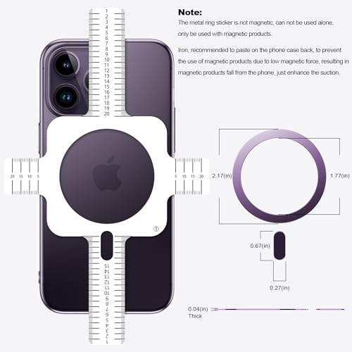 Universal Magnetic Charging Ring Kit – 2-Pack Mag Safe Stickers for i Phone & Galaxy Devices – Effortless Wireless Charging Conversion, Enhanced Speed, and Stylish Ti-Natural Design – Compatible with Pro Max, Mini, S24/S23 Models for Quick Power-Ups and Secure Connections – Elevate Your Charging Experience with Durable, Easy-to-Install Accessories