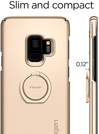 Spigen 360° Style Ring Grip – Versatile Phone Holder & Kickstand in Champagne Gold, Magnetic Car Mount Compatible, Durable Zinc Alloy & Stainless Steel for All Smartphones & Tablets