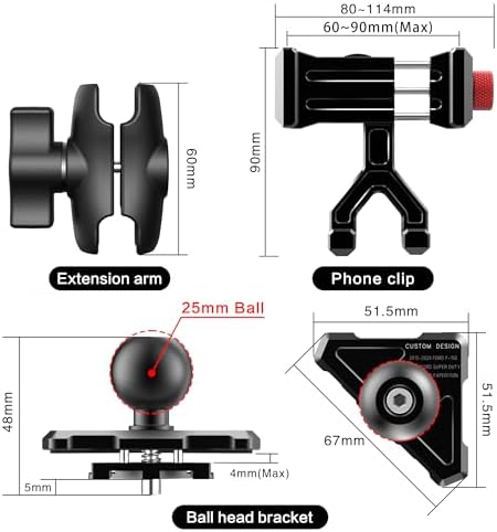 Revolutionary Aluminum Smartphone Holder for Ford F-150, Expedition & Super Duty | 360° Adjustable Vent Mount for i Phone & Android | Sturdy Durability Meets Chic Design | Installs Effortlessly for Integrated Vehicle Use and Enhanced Safety